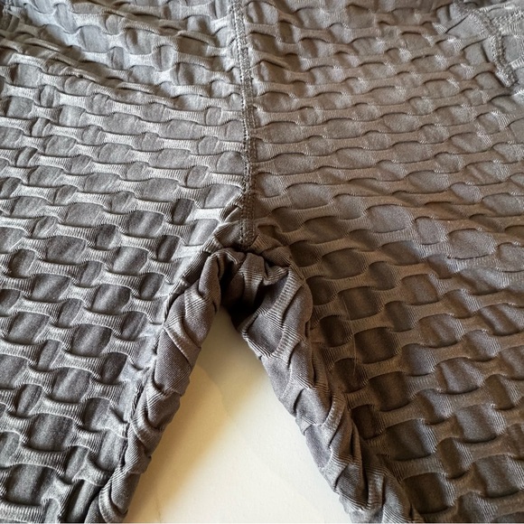 LA + IMAGE XL Misses Honeycomb Textured Gray Women's Workout Leggings EUC - Picture 5 of 8